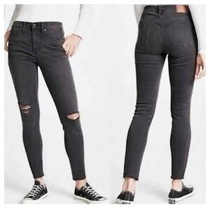 Madewell 9” High Rise Skinny Jeans Black/GrayDistressed Size 25 Stretch